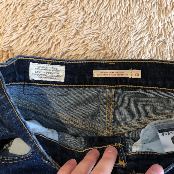 70s high slim straight jeans size 25! 💗 - Picture 4 of 5